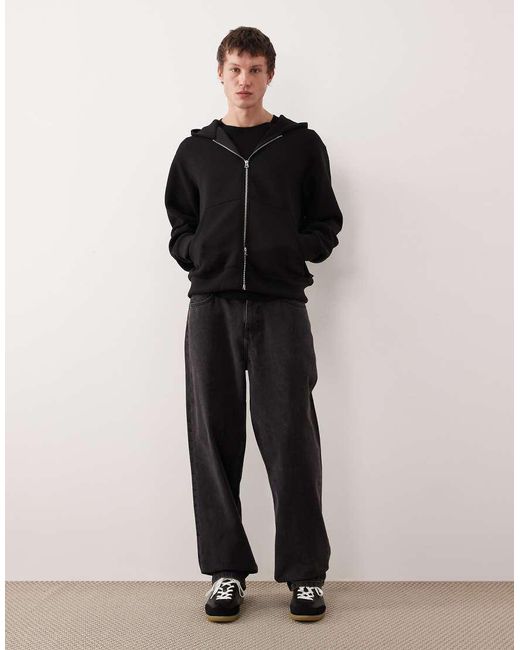 Jack & Jones Blue Oversized Hoodie With Double Zip for men