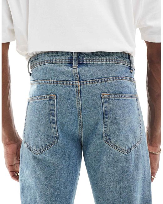 Don't Think Twice Blue Dtt Tall Rigid Cropped Tapered Fit Jeans for men