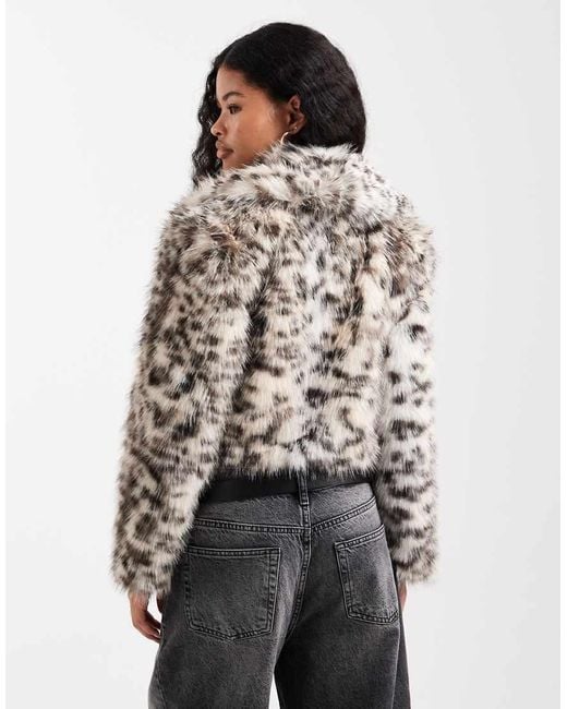 New Look Brown Shawl Faux Fur Coat