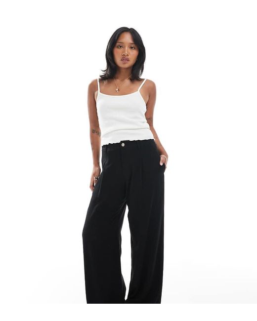 Pantaloni Sartoriali Neri A Fondo Ampio di Miss Selfridge in Black