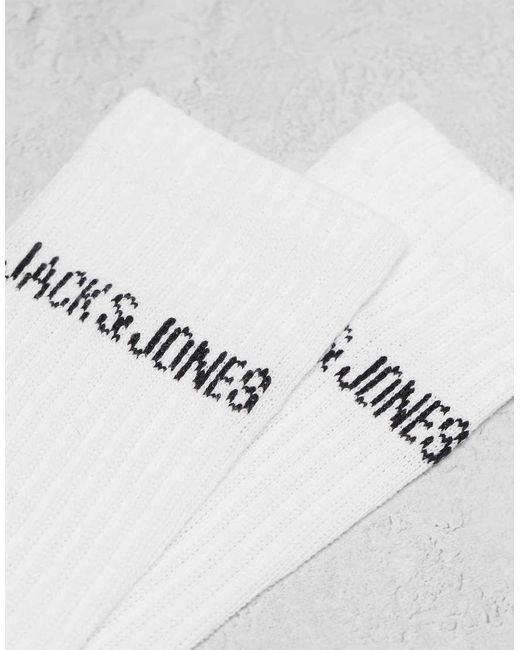 Jack & Jones Gray 9 Pack Ribbed Logo Socks for men