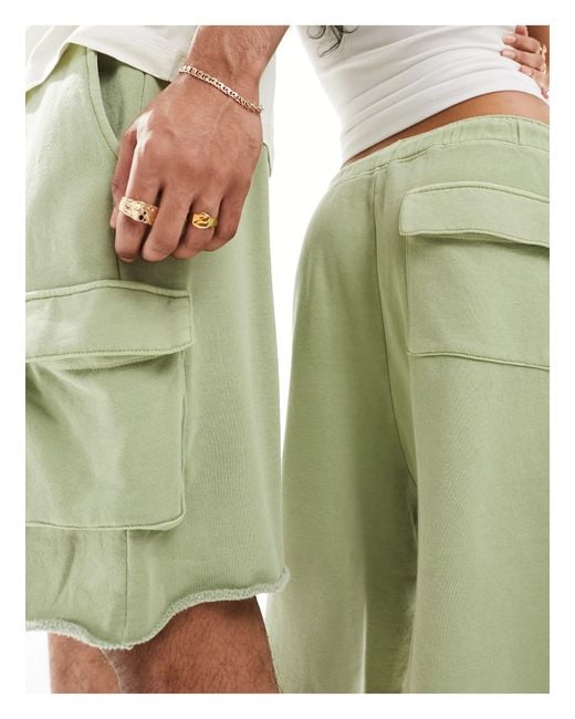 ASOS Green Unisex Oversized Shorts With Cargo Pocket