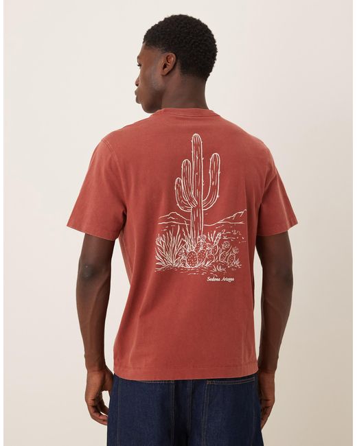 Abercrombie & Fitch Red Western Graphic Back Print T-shirt for men