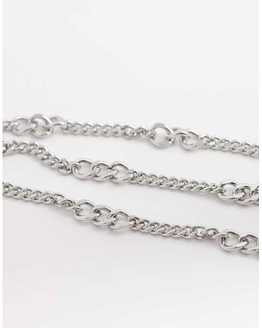 ASOS Metallic Graduated Curb Chain Necklace for men