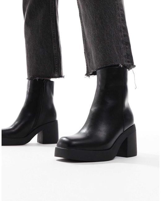 SEQWL Black Audi Chunky Ankle Boots