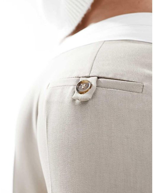 Pantalones Con Cinturilla Plegada De -Beis Neutro Miss Selfridge de color Gray