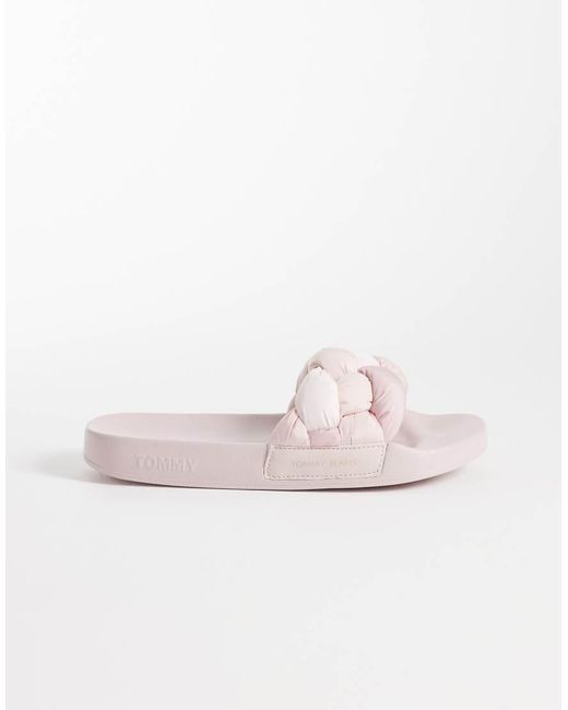 Tommy Hilfiger Pink Braided Slides