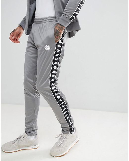 Kappa Joggers With Side Taping In Gray for men