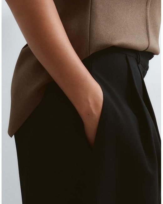 ARRANGE Black Curve Spence Tailored Wool Trouser