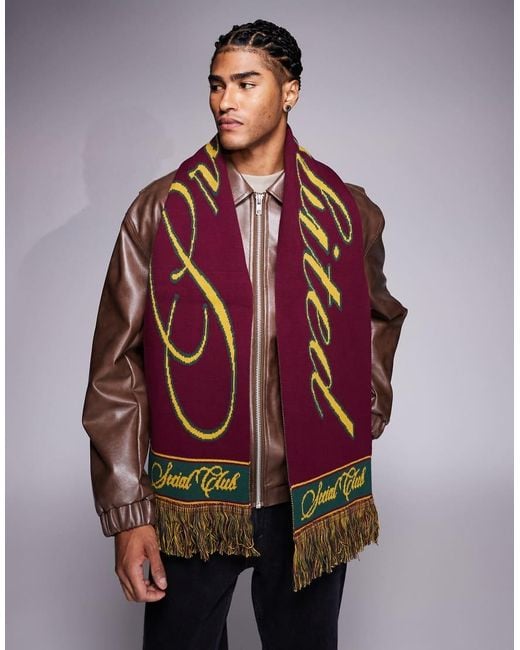 Prohibited Brown Clubhouse Logo Scarf for men