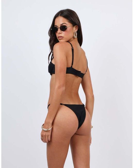 SIMMI Black Thin Strap Bikini Bottoms
