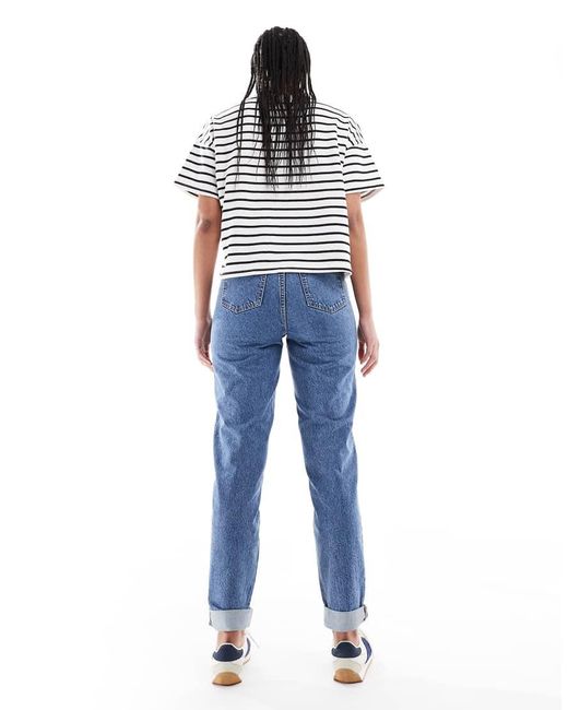 ASOS Blue Asos Design Tall High Rise Relaxed Mom Jeans