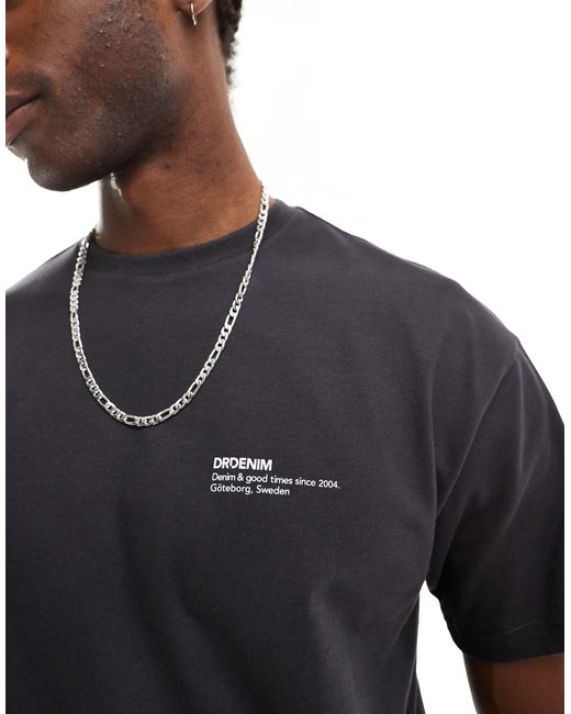 Dr. Denim Black Trooper Relaxed Fit T-shirt for men