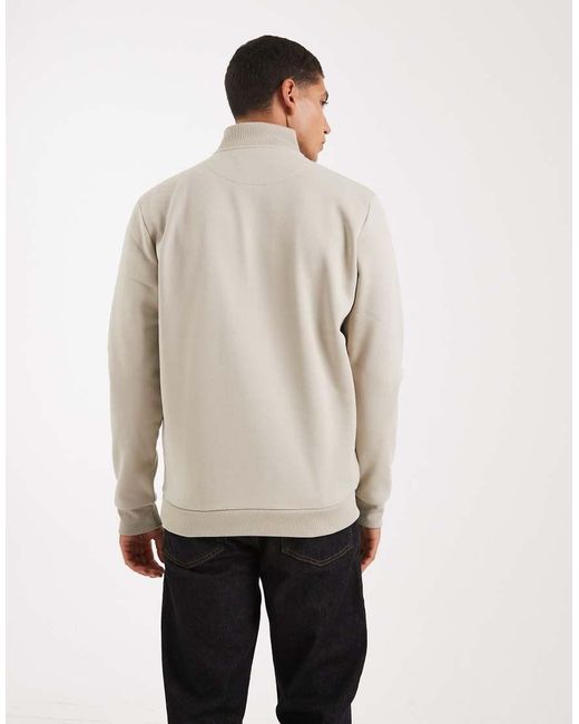 Brave Soul Natural Quarter-zip Funnel Neck Sweatshirt for men