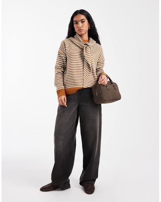 ASOS Brown Fine Stripe Knit Jumper