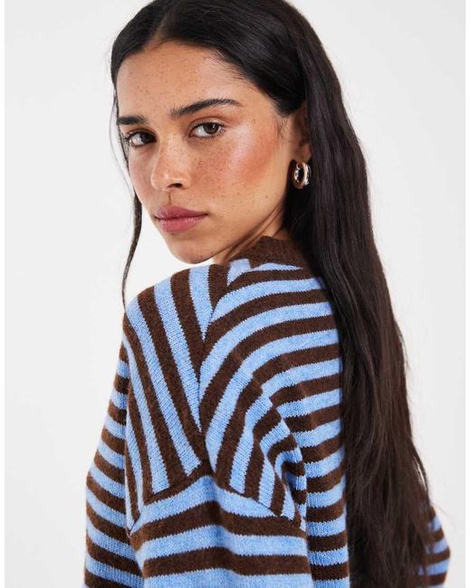 ONLY Blue Drop Shoulder Knitted Jumper