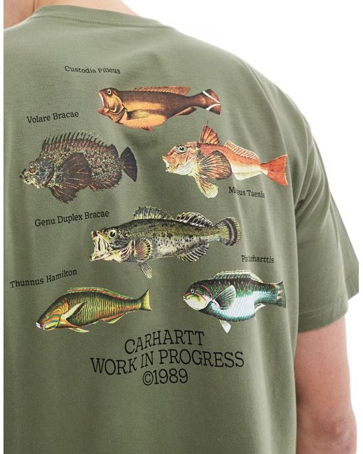 Carhartt Green Fish Back Print T-shirt for men