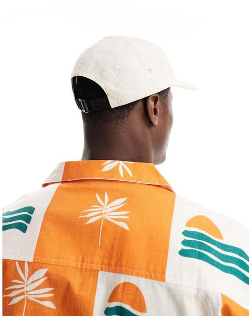 Parlez White Branded Linen Cap for men