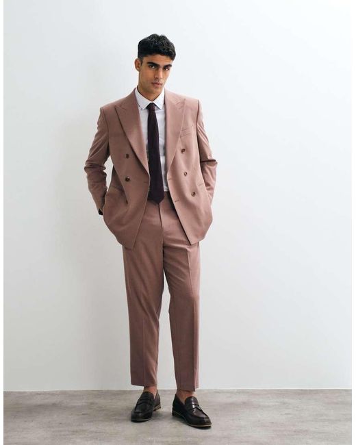ASOS White Carrot Fit Suit Trousers for men