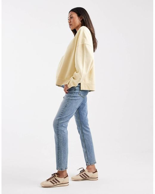 ASOS Blue Asos Design Maternity Slim Fit Comfort Jeans