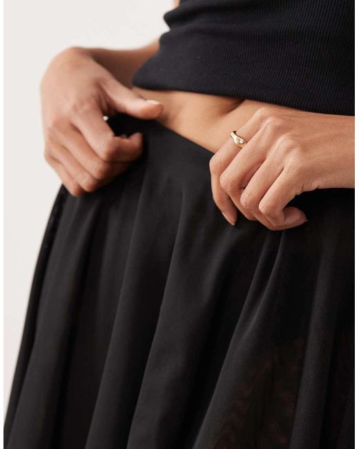 ASOS Black Mesh Skater Mini Skirt