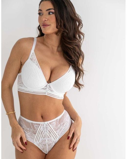 Pour Moi Blue Taylor Lace High Apex Push-Up Padded Plunge Bra