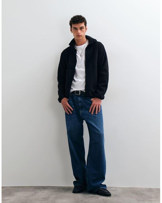 Only & Sons Hoogsluitende Fleece in het Blue voor heren