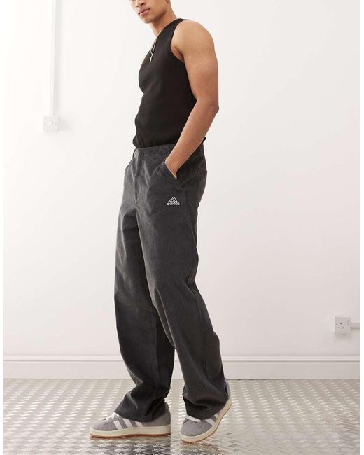 Adidas Originals Gray Street Cord Trousers for men