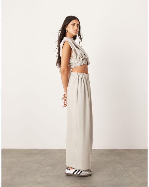 ASOS Natural Jersey Twist Detail Maxi Skirt Co-ord