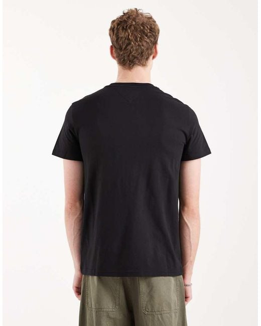 Tommy Hilfiger Black Chest Logo Slim Fit T-Shirt for men