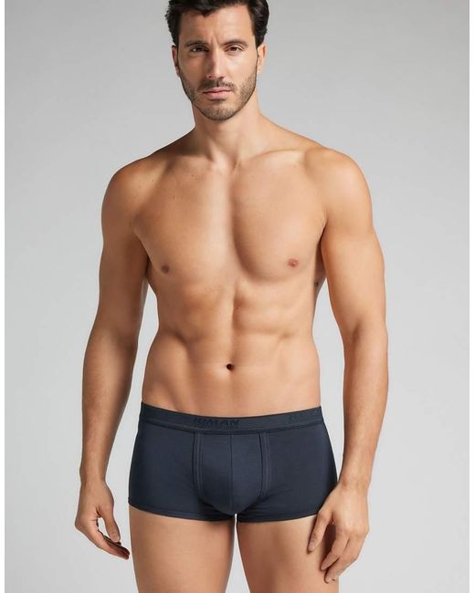 Intimissimi Blue Superior Cotton Boxers With Logo for men