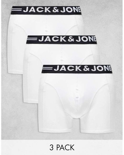 Pack De 3 Calzoncillos Blancos De Jack & Jones de hombre de color Gray