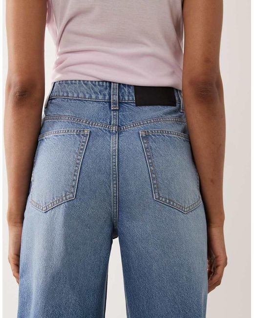 ASOS Blue Asos Design Tall Straight Wide Leg Jeans