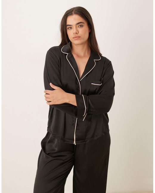 ASOS Black Asos design curve – pyjama aus satin