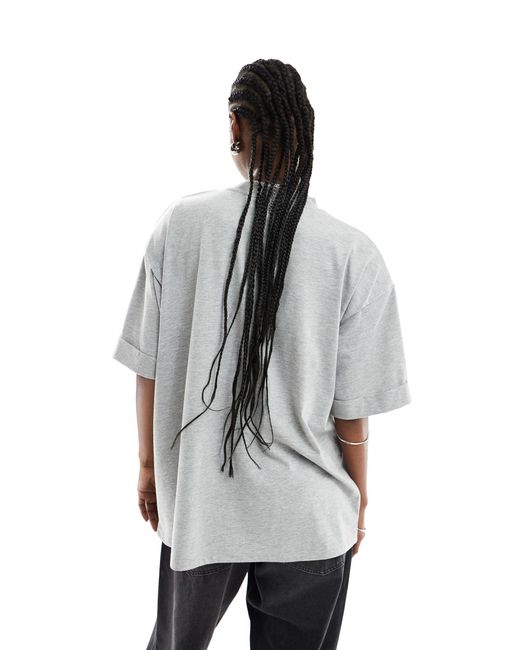 Camiseta gris jaspeado con hombreras ASOS de color Gray