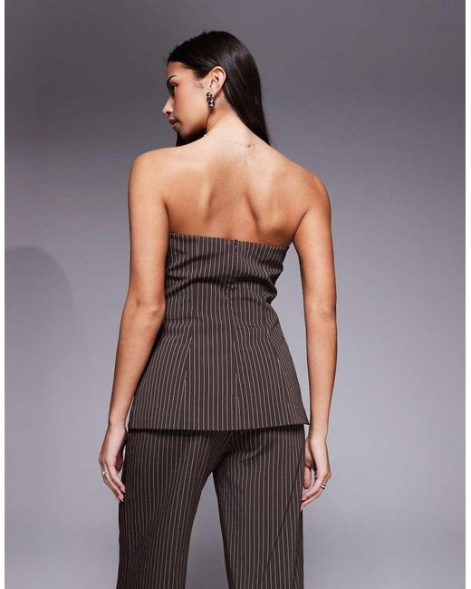 Kaiia Gray Exclusive Tailored Bandeau Longline Top
