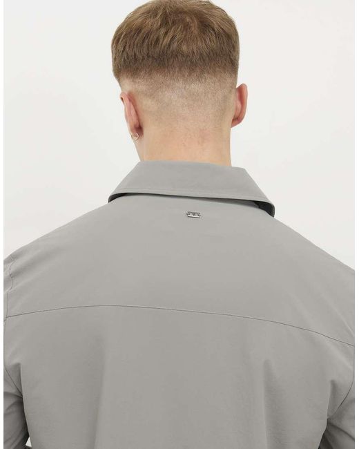 River Island Gray Muscle Fit Shacket for men