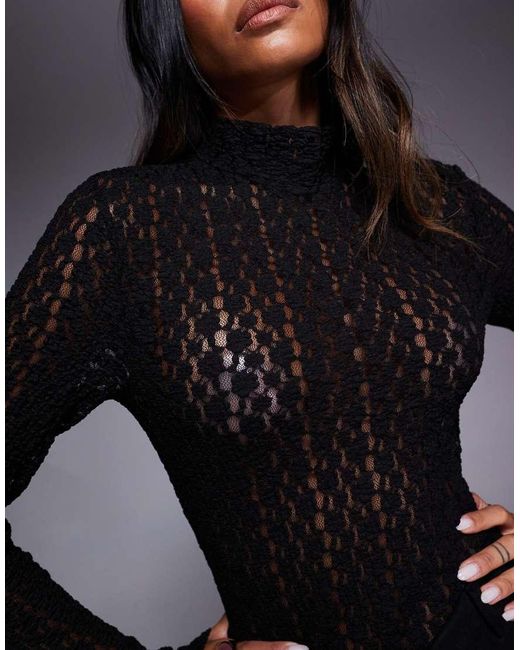 Bardot Gray Vezza Floral Mesh Bodysuit