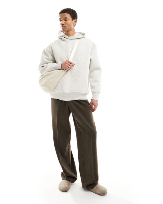 Sweat à capuche oversize en néoprène - chiné ASOS pour homme en coloris White