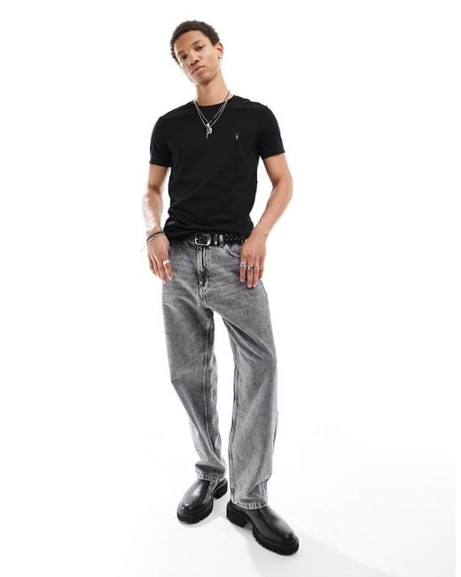 AllSaints Black Tonic Crew T-Shirt for men