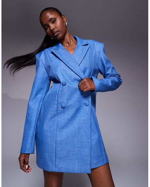 ASOS Blue Tailored Oversized Blazer Dress