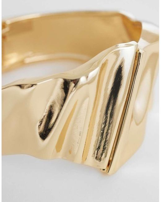 ASOS Natural Cuff Bracelet With Molten Design