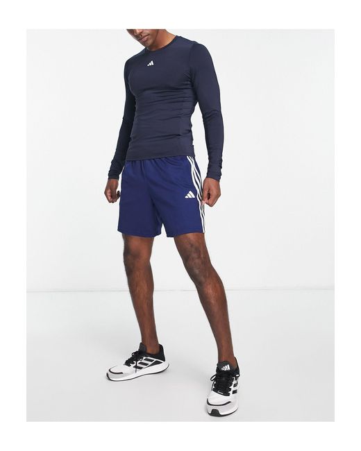 adidas Originals Adidas Training Train Essentials 3 Stripe Shorts in Blue  for Men | Lyst Australia