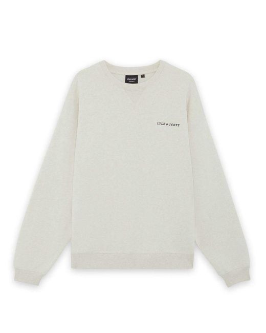 Lyle & Scott Gray Mid Layers Script Heavyweight Loopback Crew Neck Sweatshirt for men