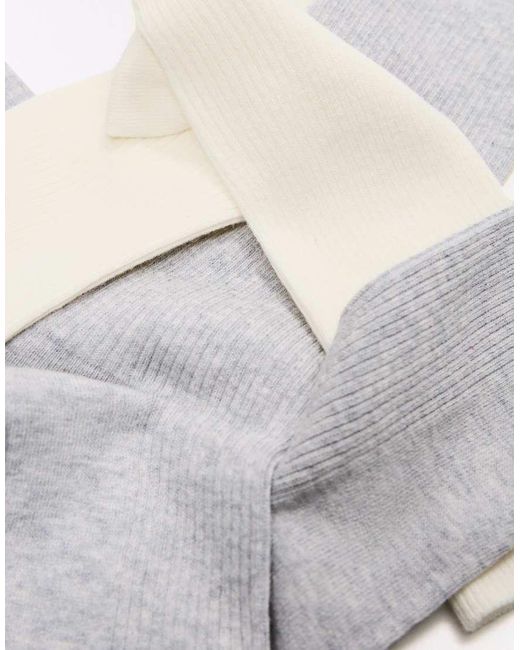Bershka White Basic Ribbed Socks