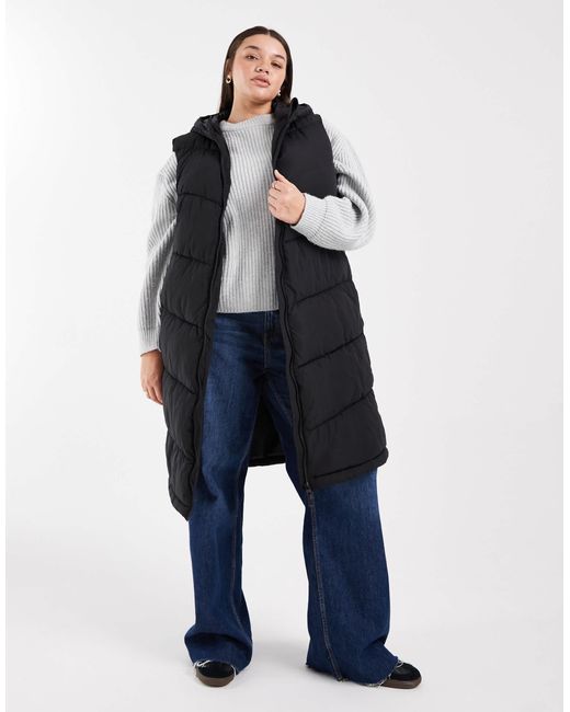 Doudoune longue sans manches ONLY en coloris Blue