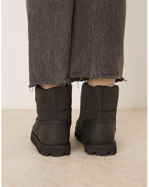 ASOS Black Audrey Nylon Snow Boots
