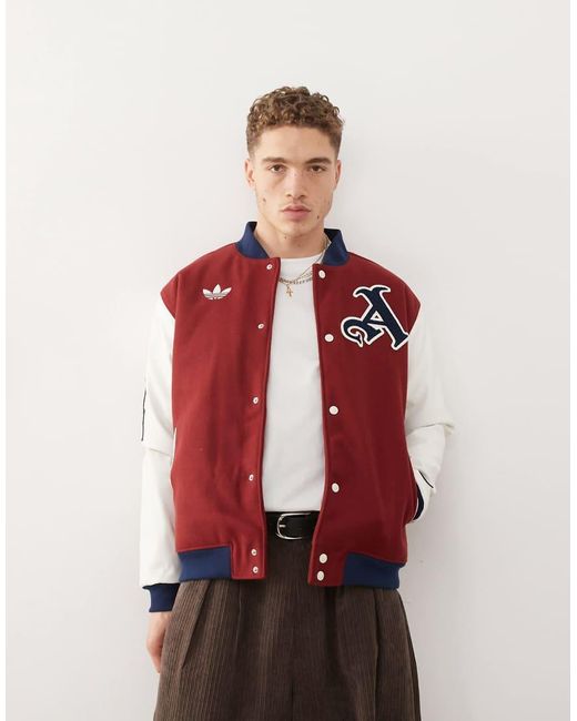 Chaqueta Burdeos Con Diseño Del Arsenal Vrct De -Rojo Adidas Originals de color Red