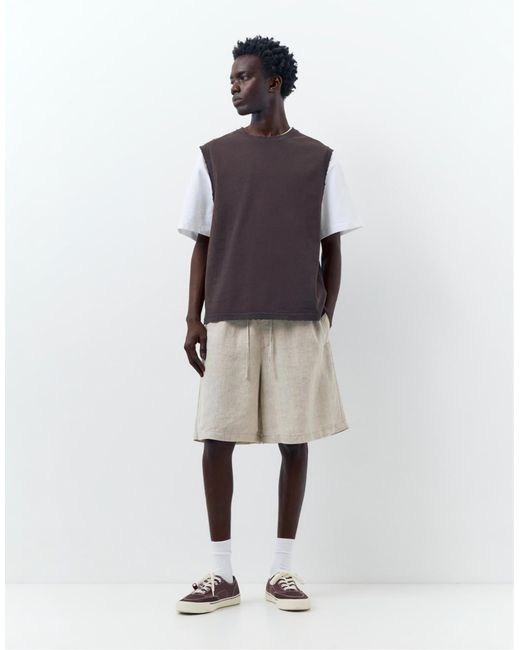 Short en 100 % lin - beige Pull&Bear pour homme en coloris Gray