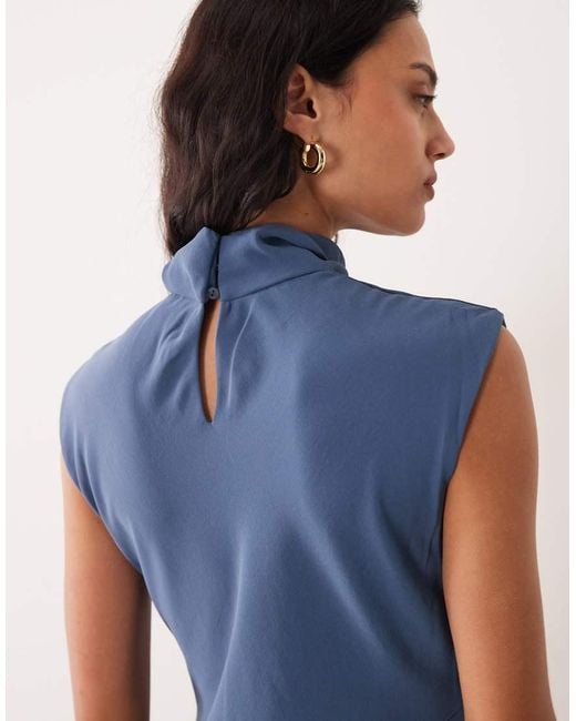 Mango Blue Sleeveless Maxi Dress